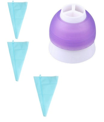 3 piping bags & 1 tip