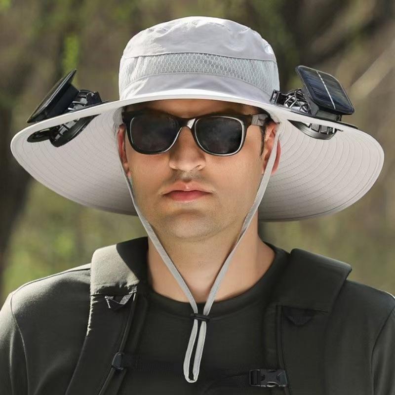 Widened Solar Fan Hat 4 Colors Summer Outdoor With Cooling Fan Fisherman Hat Suitable For Summer Outdoor Activities