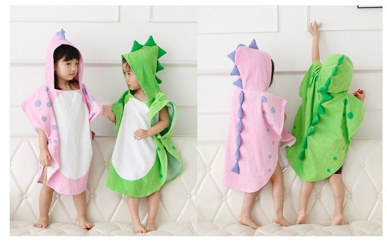 Infant cotton absorbent and breathable cartoon bathrobe