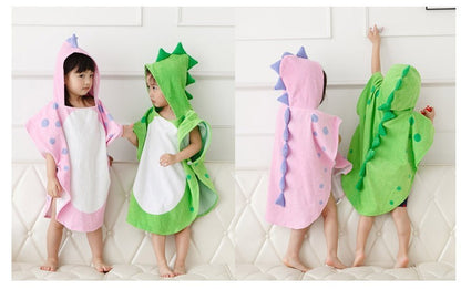 Infant cotton absorbent and breathable cartoon bathrobe