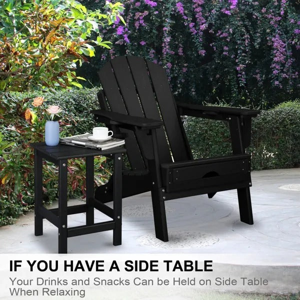 Single Layer Square HDPE Side Table Black