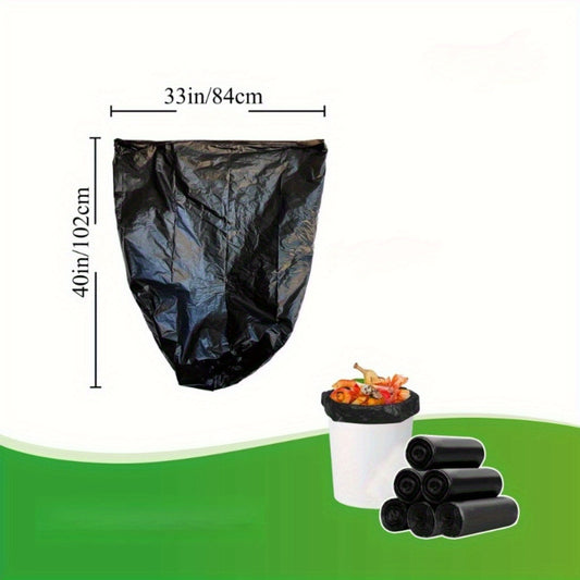 60 Lightweight 35 Gallon Stretchable Garbage Bags - Star Sealed Bottom, Black Plastic Lining, Not Available On Weekends, Banned From Amazon
