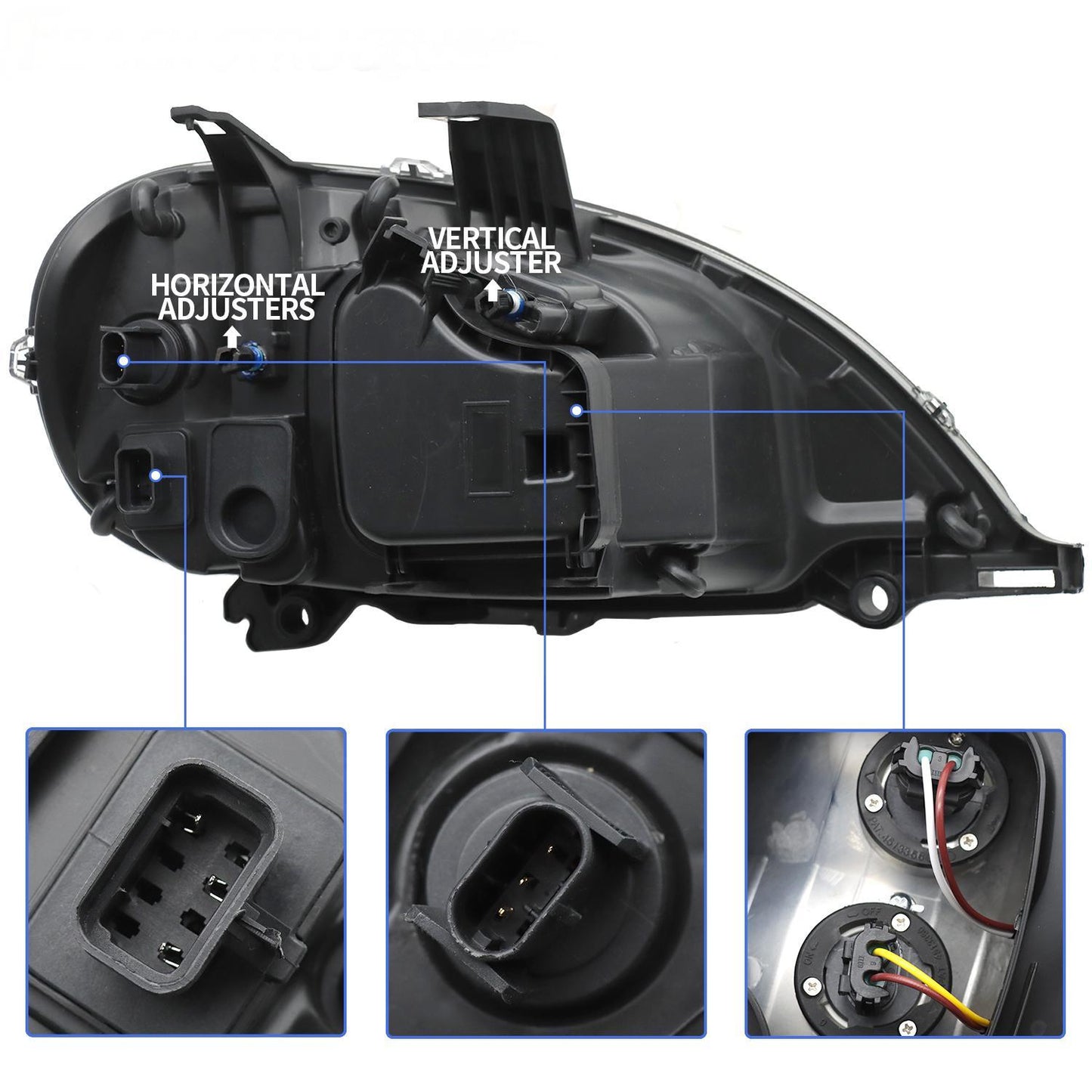 Freightliner 04-17 Front Headlights, White, Set-2 Pieces