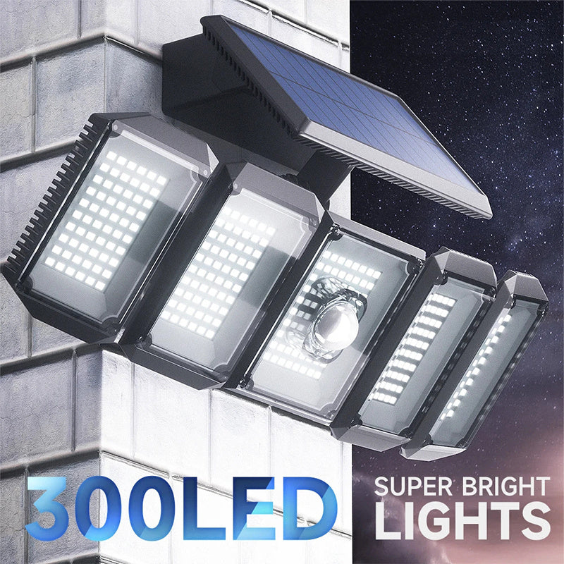 Split Waterproof Solar Outdoor Street Light 5 Side Adjustable 7000K 300 L