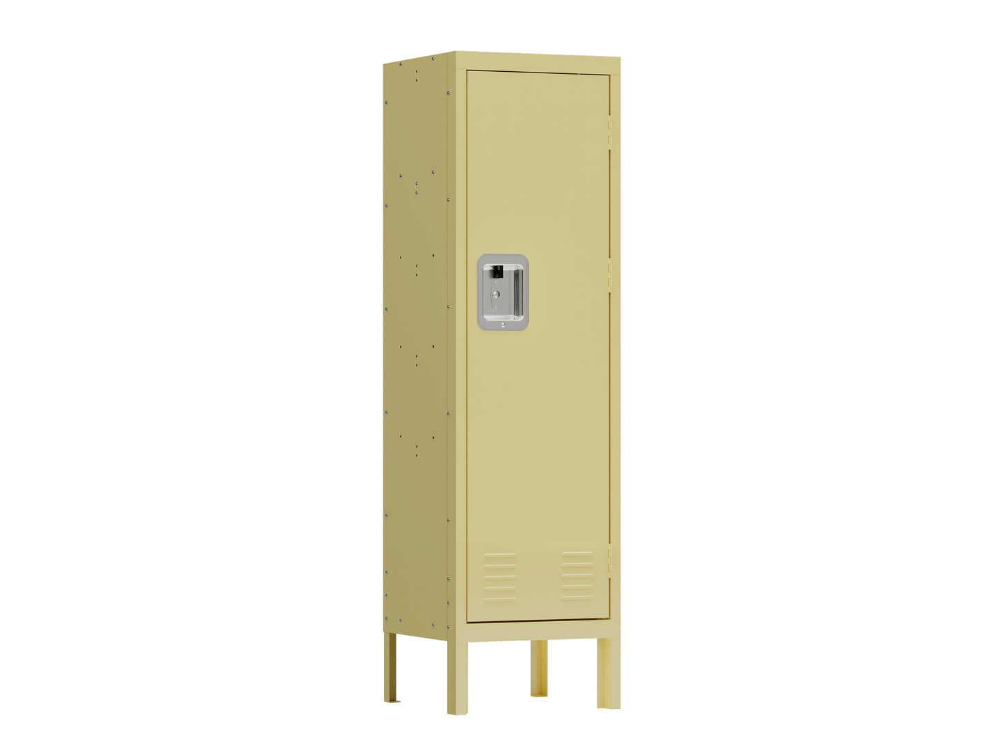 1 Door Tall Single Metal Locker-Retro Style Storage Cabinet--Industrial Furniture--For Living Room Bedroom Storage Room Gym School--Yellow