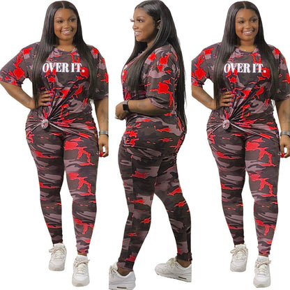 Color matching leisure two piece set
