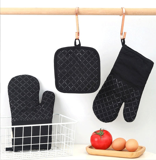 Kitchen Microwave Oven Heat Insulation Non-slip Gloves