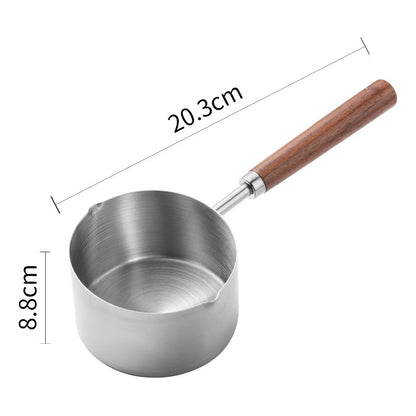 Dog Food Scoop 304 Stainless Steel Pet Food Scoop Measuring Cup With Wooden Handle