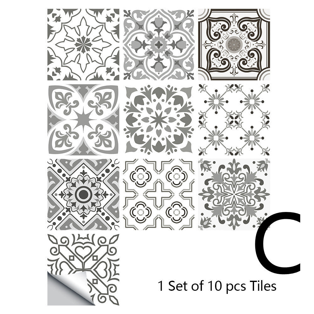 European Style Matte Matte Film Tile Stickers Kitchen Bathroom Decoration Wall Stickers