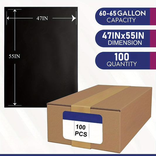 65 Gallon Oversized Garbage Bag -100 Thick Heavy Black Garbage Bags, Not Shipped On Weekends, Banned From Sale On Amazon