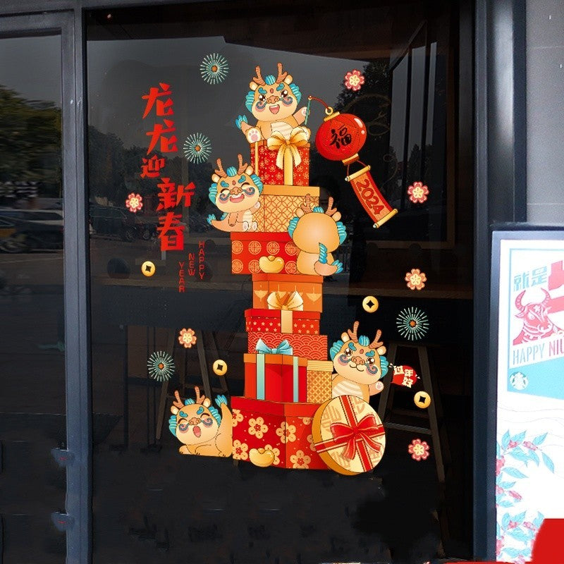 Decoration Dragon Year Window Stickers New Year Window Stickers Spring
