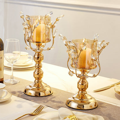 Crystal Glass Candle Holder Decoration Candle Light Western Food Creative Layout