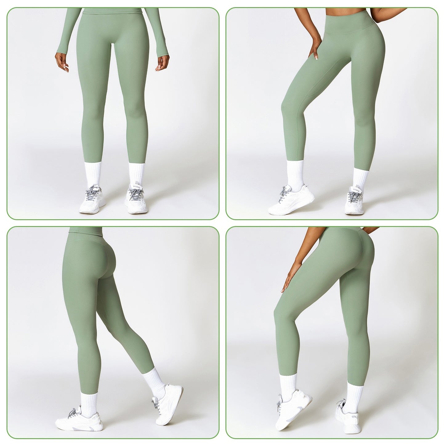 4 Sizes-5 Colors Option -- 1Pc Women's High Waist Workout Leggings Tummy Control Compression Yoga Tight Pants Gym Pants Athletic Running Leggings With 25In Inseam No Front Seam