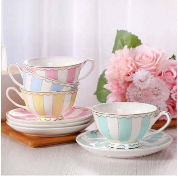 Creative Ceramic Coffee Cup Saucer Set