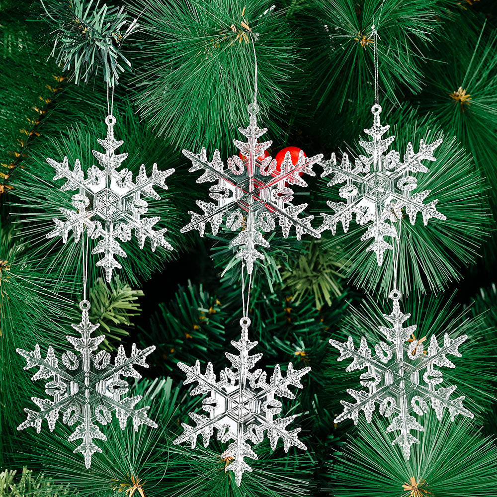 Transparent Snowflake Deer Pendant Christmas Party Decoration Christmas Tree Decor Hanging Ornaments New Year Gifts