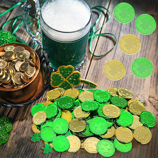 Saint Patrick Irish Day Lucky Coin Clover Coin Prop Decoration