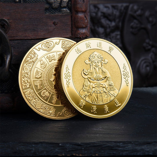 God Of Wealth Gold Coin New Year Commemorative Medal Rich