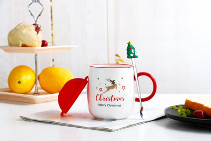 Mug With Lid Spoon Korean Cute Ceramic Mug