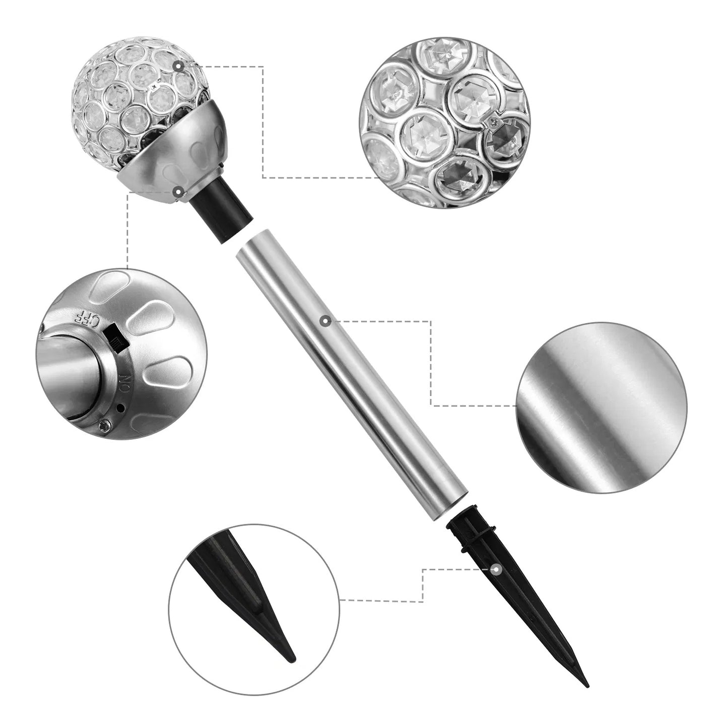 3 Pcs Outdoor Solar Lights IP44 Waterproof Ball RGB Light Garden Decor Lamp Landscape Christmas