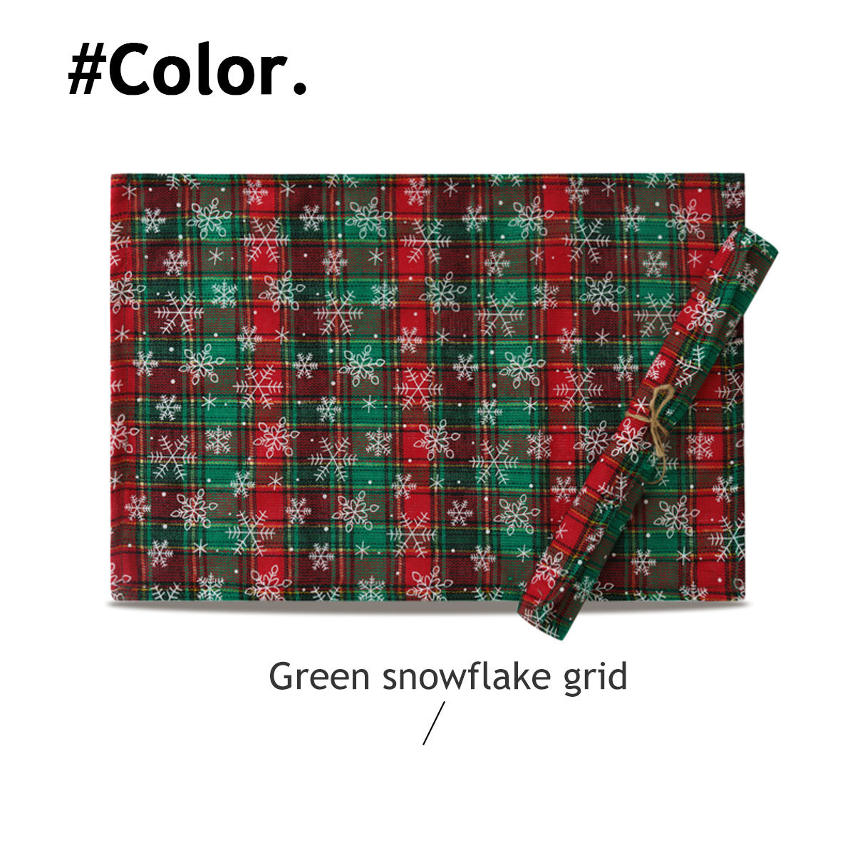 Christmas Series New Year Cloth Plaid Table Flag Insulation Pad