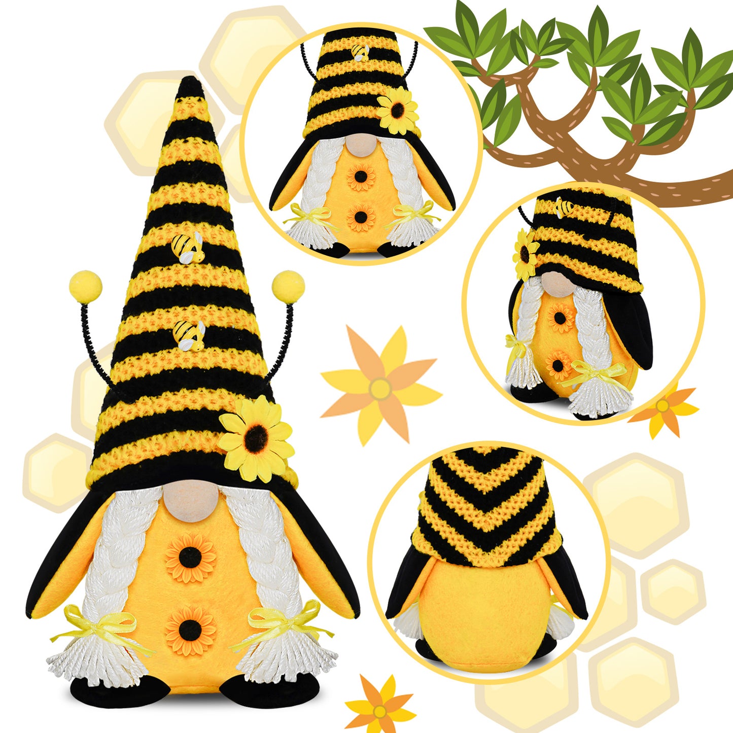 Bee Festival Faceless Doll Rudolf Doll Ornaments