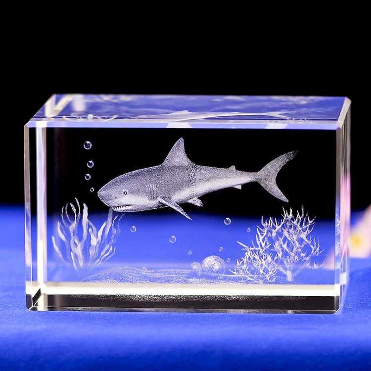 Interior Carving 3D Animal Series Crystal Statue Tourist Souvenir