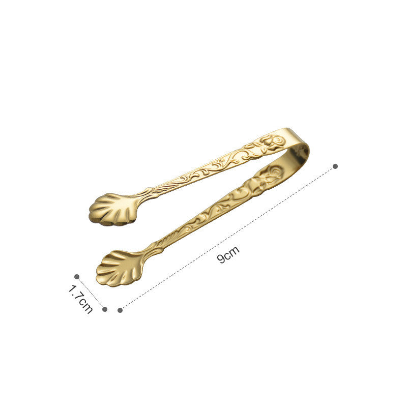 Embossed Rose Stainless Steel Ice Cube Clamp