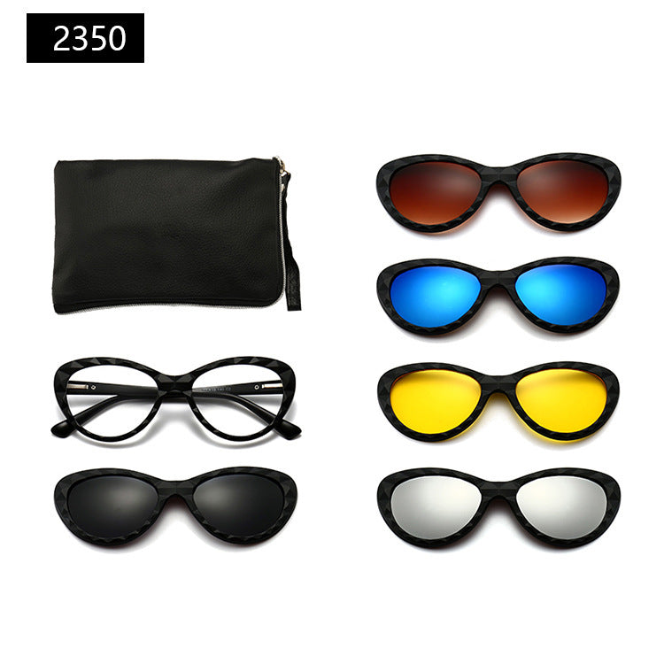 Magnetic Set Of Glasses Polarized Sunglasses Get Glasses Bag Free