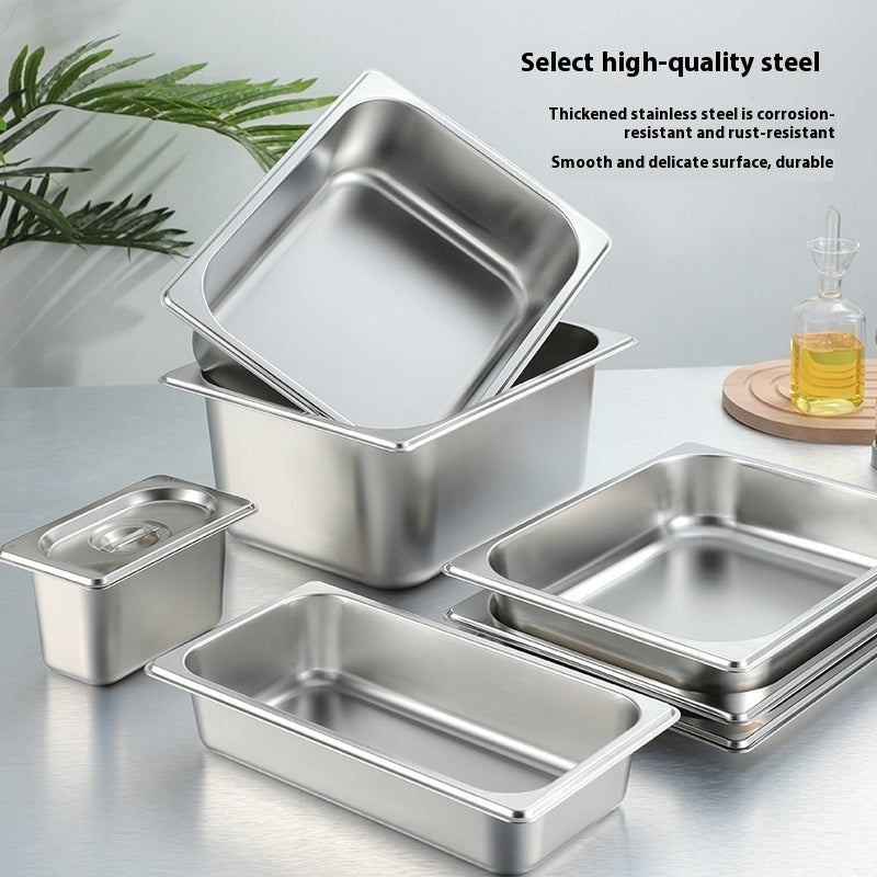 Stainless Steel Gastronorm Pan Buffet Basin Rectangular Kitchen Sink With Lid