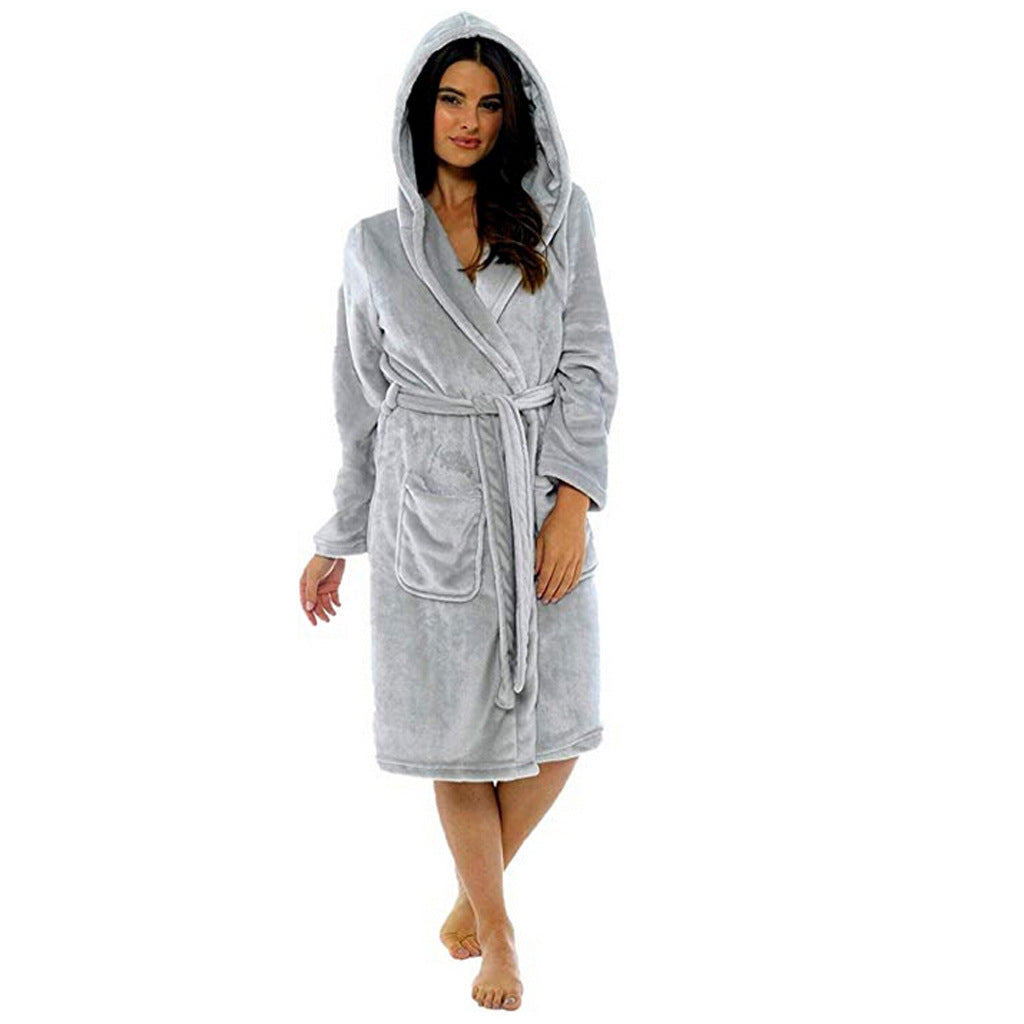Women's Long Bathrobe With Belt