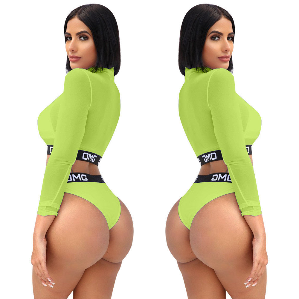 Sexy Bikini Mesh Three-piece Set