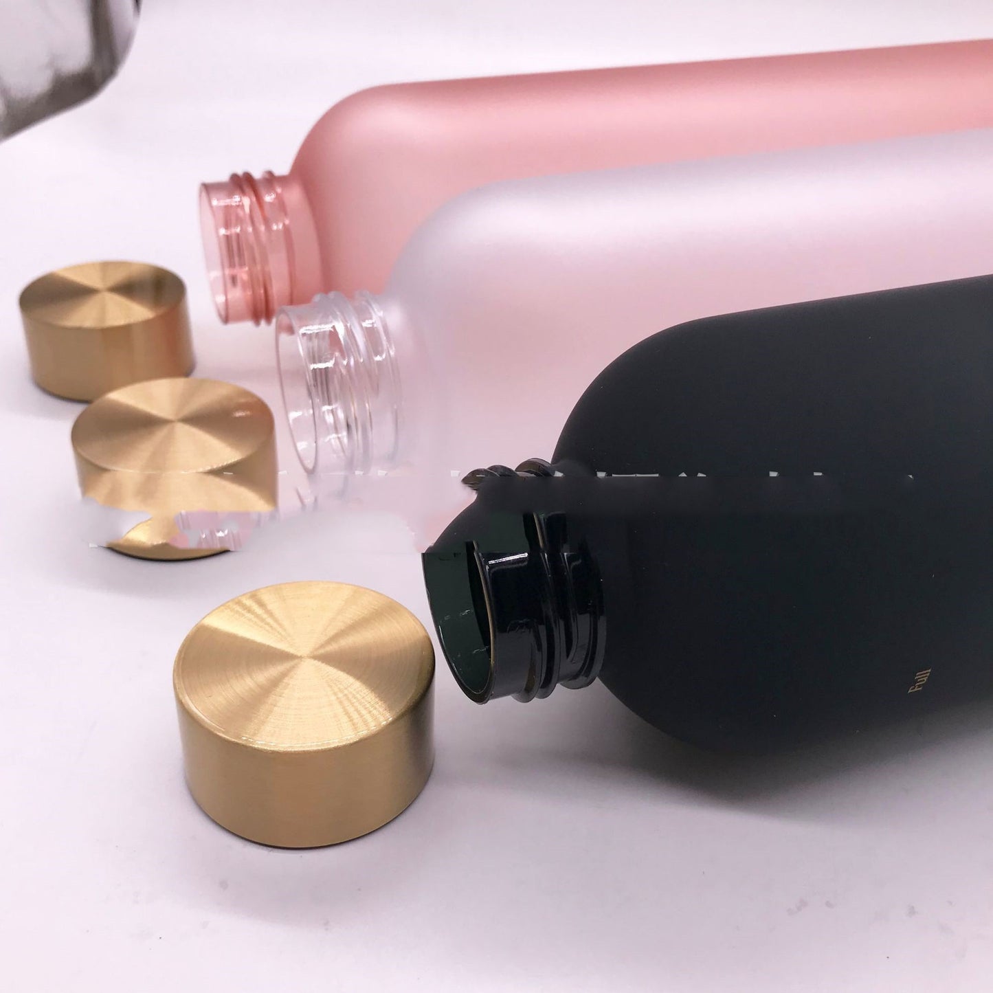 Large Capacity 1L Time Water Cup Fitness Water Bottle Gradient Color Matte