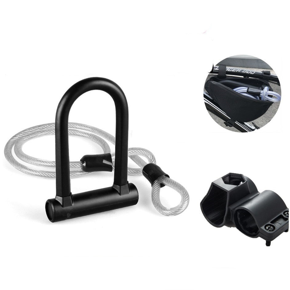 Bicycle U-shaped Silicone Combination Set Lock Anti-hydraulic Scissor Delivery Bag
