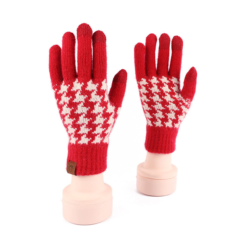 New Year Festive Red Gloves
