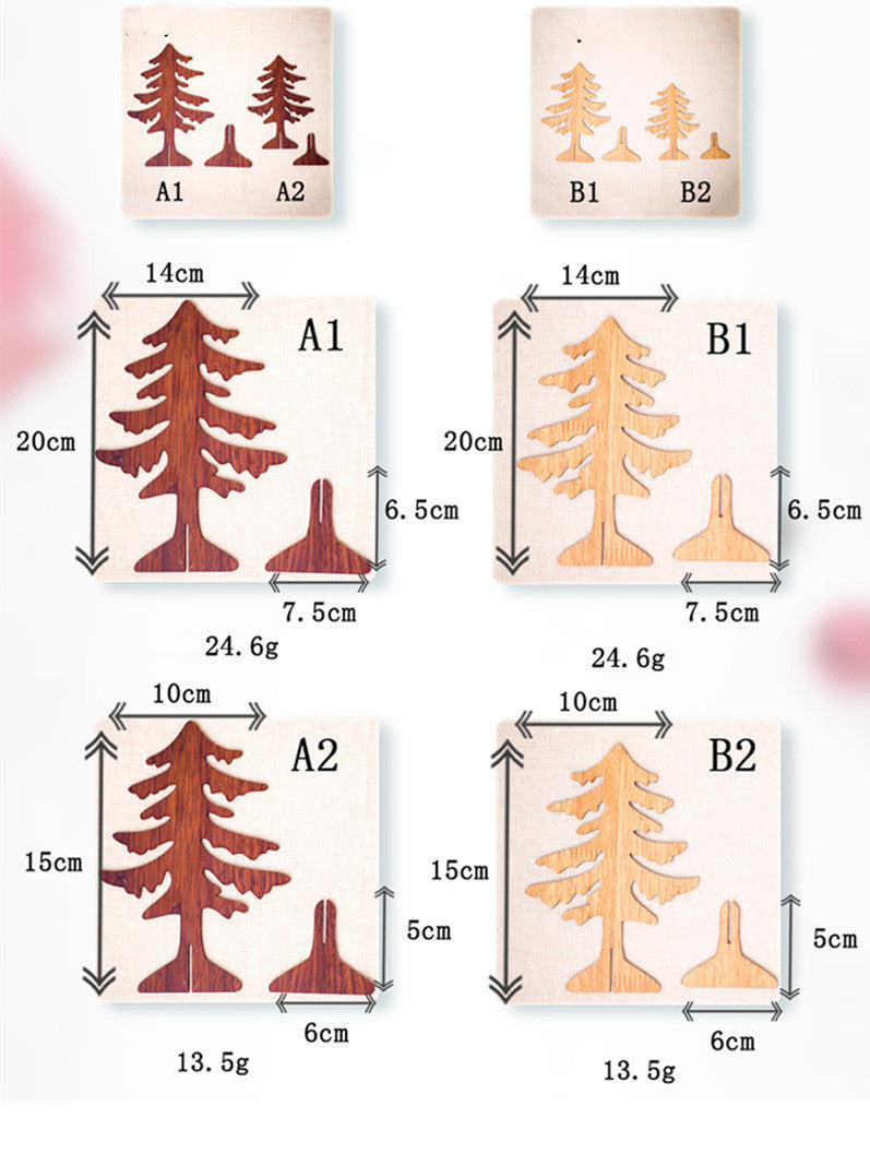 Wooden Inserts Christmas Tree Desktop Decoration Ornaments