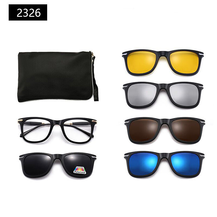 Magnetic Set Of Glasses Polarized Sunglasses Get Glasses Bag Free