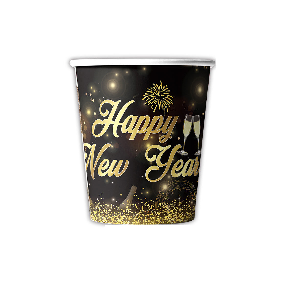 New Year Birthday Party Supplies Decoration Disposable Tableware Hanging Flag Cup Straw Tablecloth