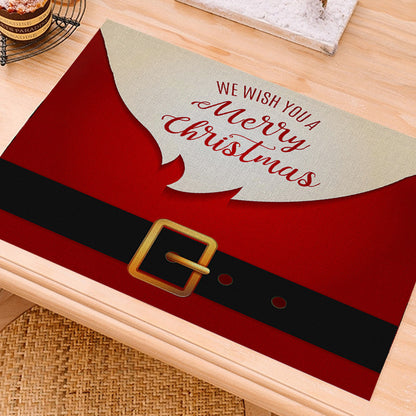 Christmas Digital Printing Placemat Linen Insulation Antifouling Decoration