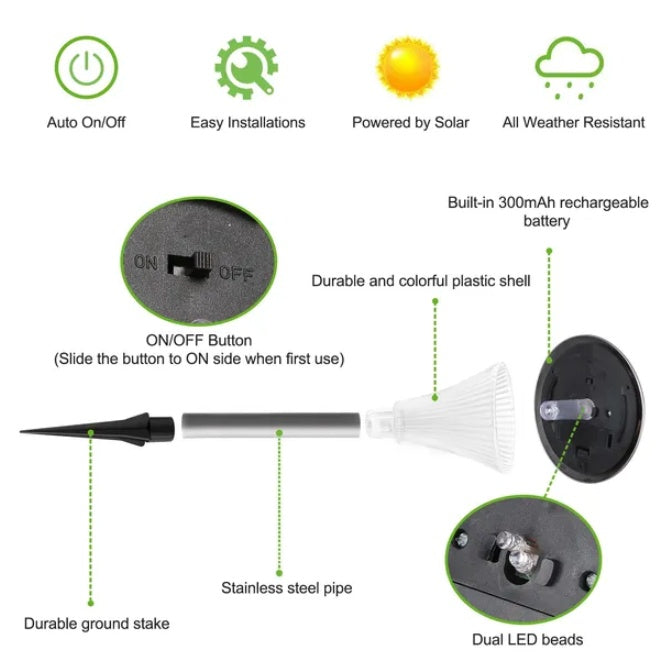 4Packs Solar Garden Lights