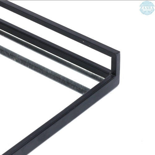 Handcrafted Glass With Metal Frame Serving Tray