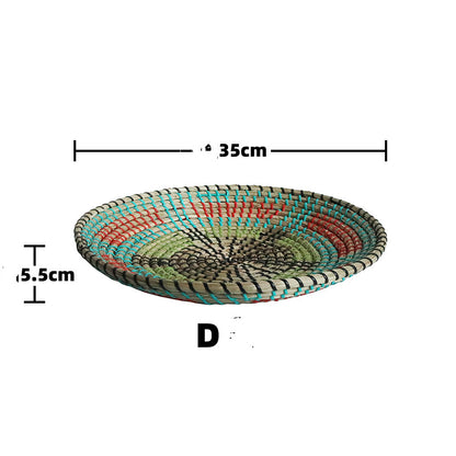 Straw Decoration Plate Hanging European Style Decoration Plate