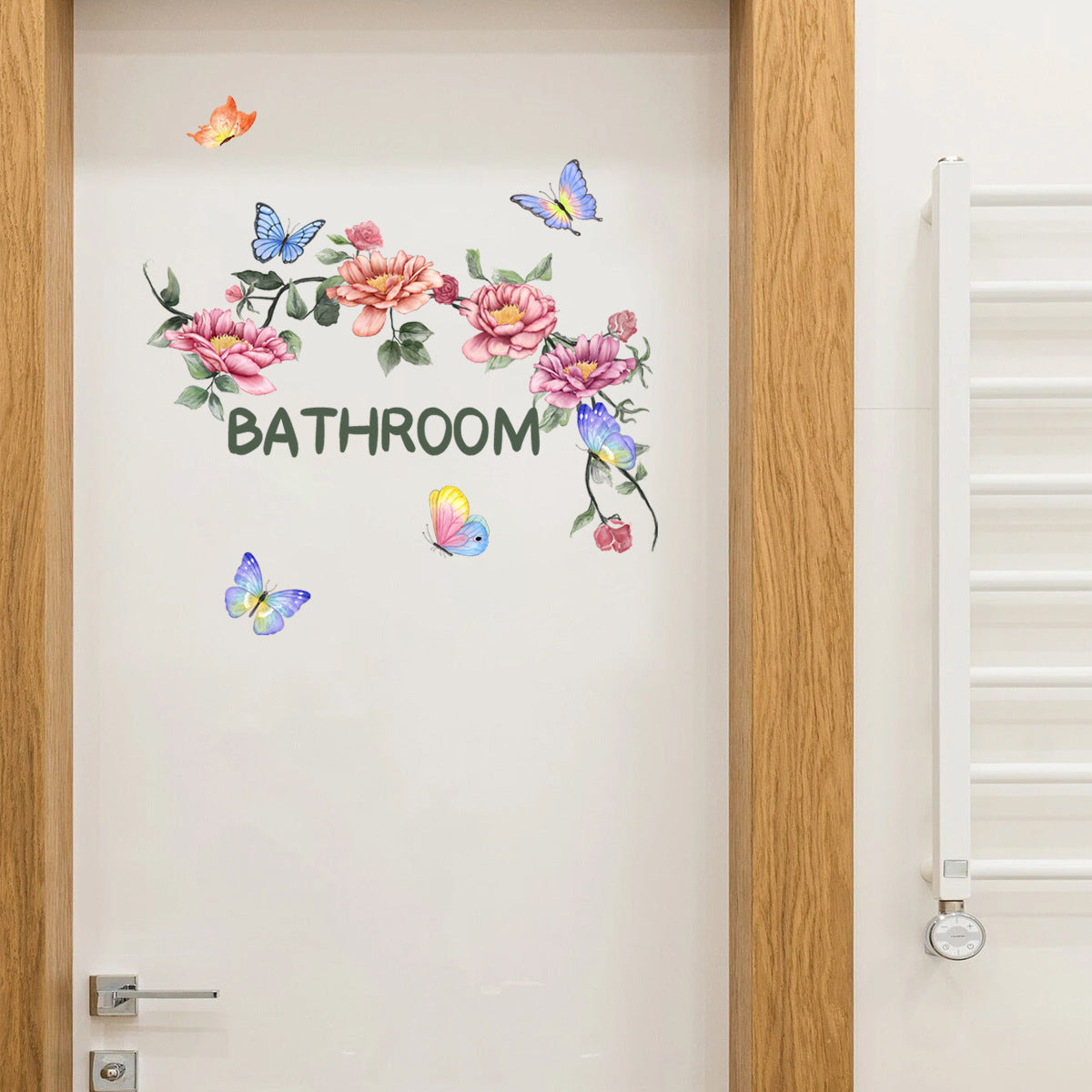 Flower Bathroom Wall Sticker Door Stickers Bathroom Decoration