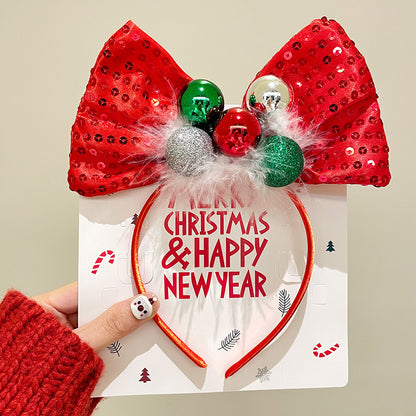 Christmas Hairband Decoration Tree Headband Bow Hair Clip
