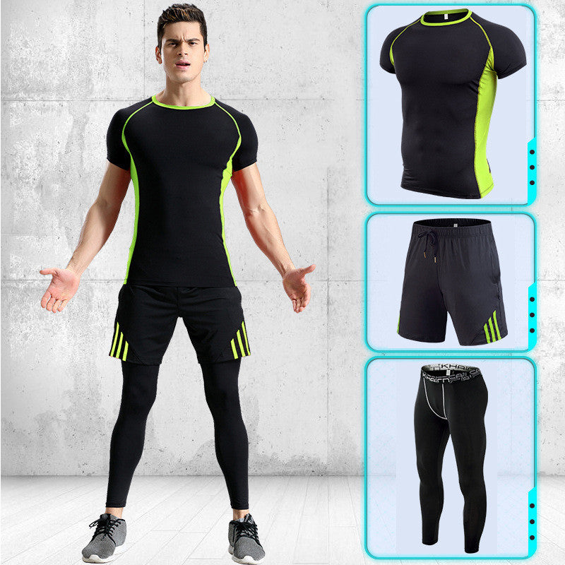 Sports suits men's stretch quick-drying short sleeves