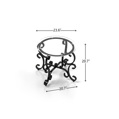 3 Piece Tempered Glass Surface Coffee Table Set Decor Coffee Table
