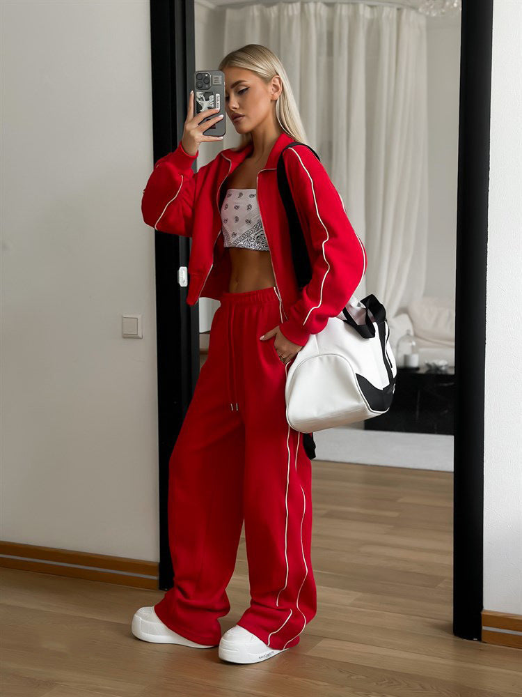 Sports Lace Trousers Two-piece Set