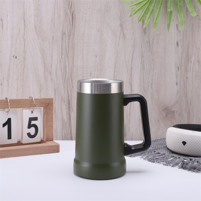 Large Capacity Stainless Steel Handle Beer Mug