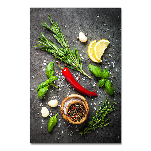 Kitchen Theme Mixed Vanilla And Spice Canvas Painting Poster Canvas Painting Wall Art Kitchen Restaurant Decoration