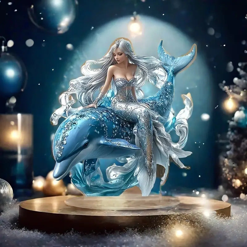 Guardian Angel Statue Acrylic Desktop Decoration With Base Decoration Office Holiday Decoration