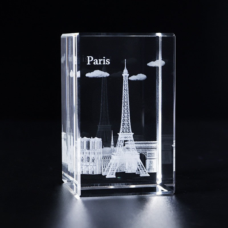 Interior Carving 3D Animal Series Crystal Statue Tourist Souvenir